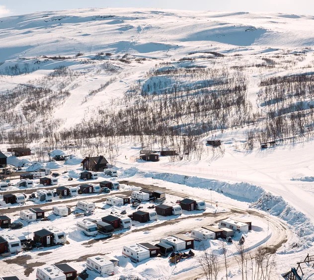 Winter cabins at Björkliden Fjällby